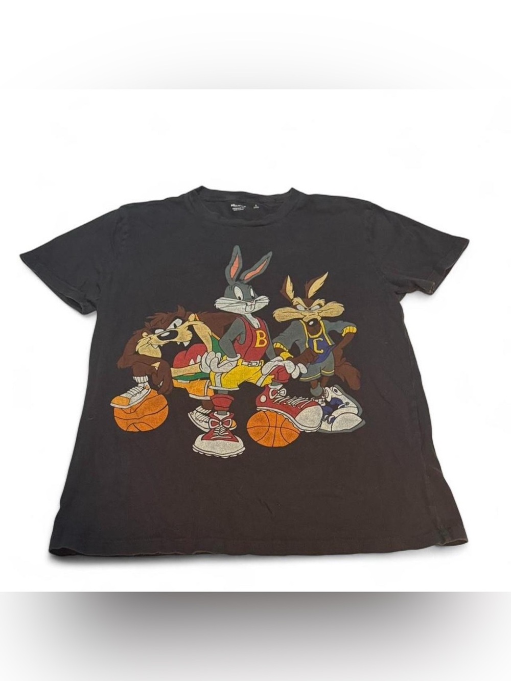 Hollister Looney Tunes Basketball Crew Vintage style Black Graphic Tee